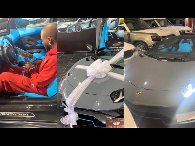 Davido takes Delivery of a Blue Lamborghini Aventador. - YouTube