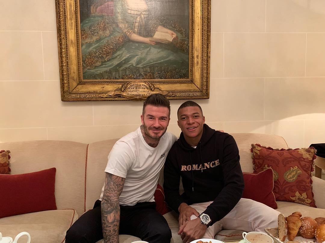 Mbappé appears to be good friends with ex-England ace David Beckham