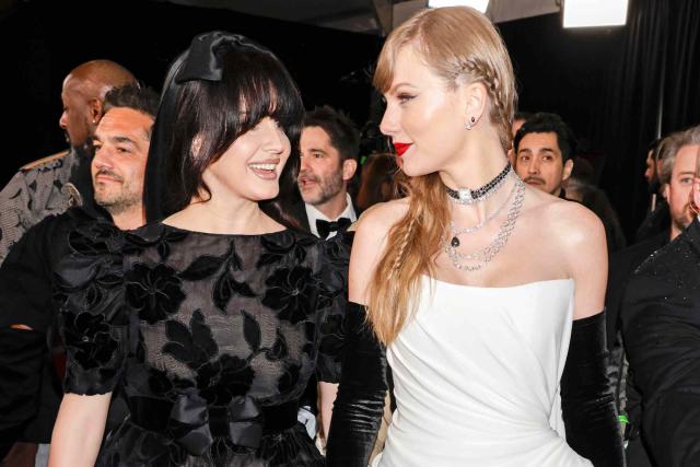 Lana Del Rey Wears Bows, Bows and More Bows at 2024 Grammys — and Poses with Taylor Swift!
