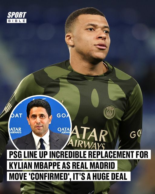 May be an image of 1 person, playing American football, playing football and text that says "SPORT BIBLE OAT ATAR AIRWAYS GO GO QATA AIRWA ATAR PSG LINE UP INCREDIBLE REPLACEMENT FOR KYLIAN MBAPPE AS REAL MADRID MOVE 'CONFIRMED' IT'S A HUGE DEAL"