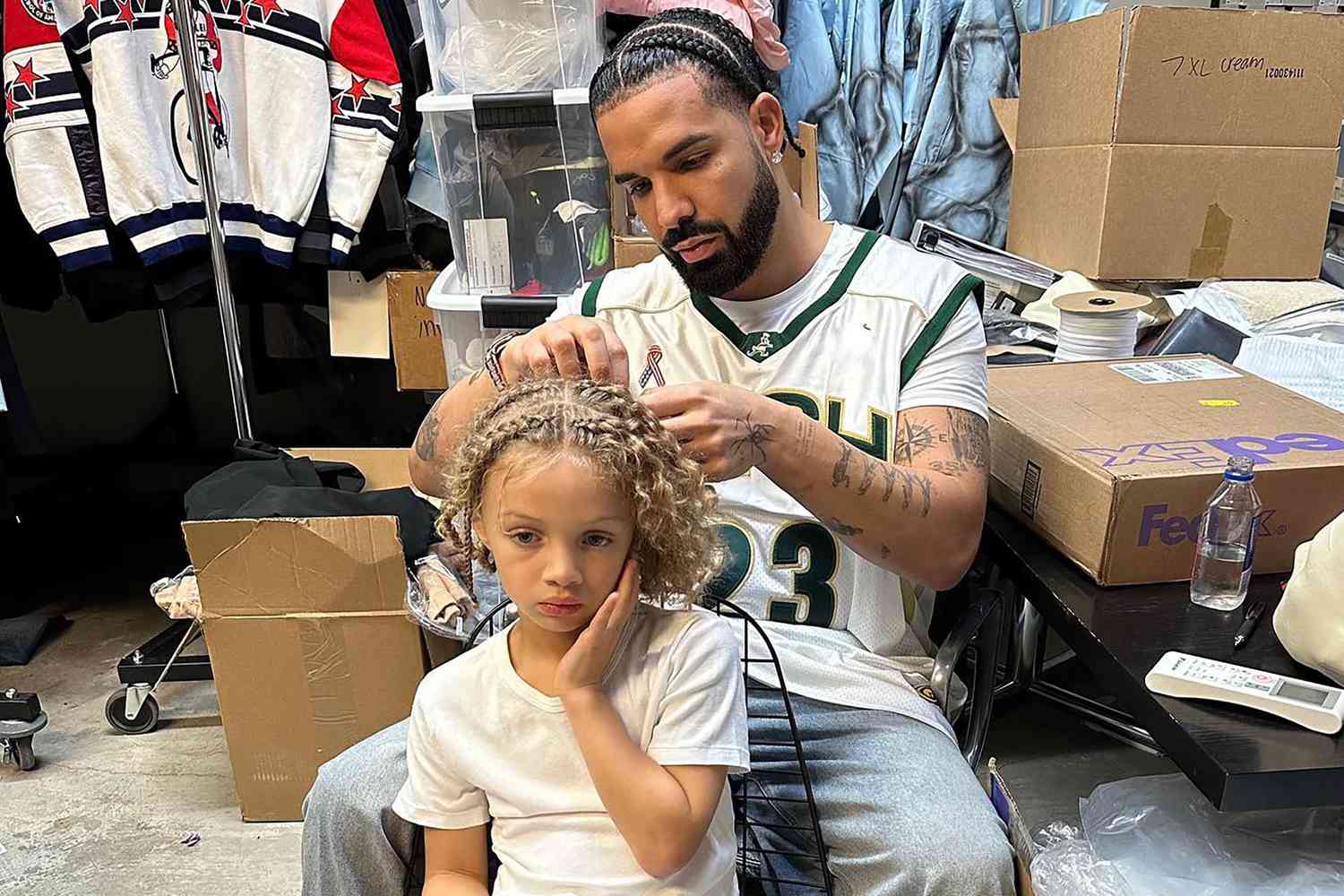 Drake Does Son Adonis Graham's Hair in Instagram Post