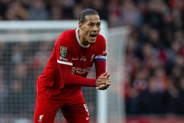 LONDON, ENGLAND - Sunday, February 25, 2024: Liverpool's captain Virgil van Dijk during the Football League Cup Final match between Chelsea FC and Liverpool FC at Wembley Stadium. (Photo by David Rawcliffe/Propaganda)