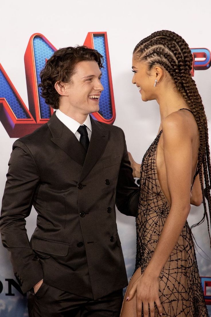 Here's Tom Holland Looking Adoringly at Zendaya in Her Web Dress at Spider-Man: No Way Home Premiere | Tom holland zendaya, Tom holland, Zendaya