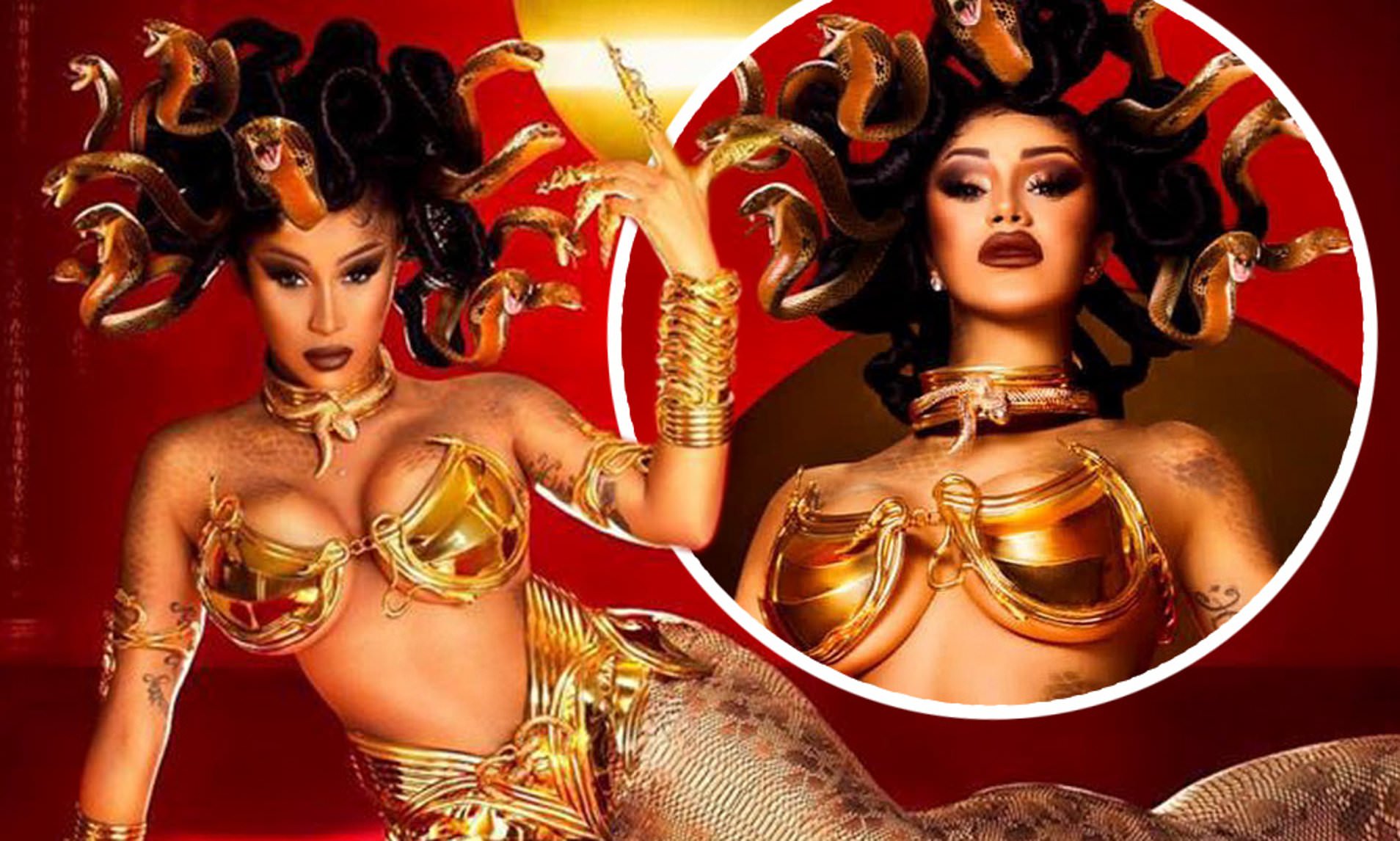 Cardi B is a stone-cold looker as she slithers into Halloween with sexy  gold-plated Medusa costume | Daily Mail Online