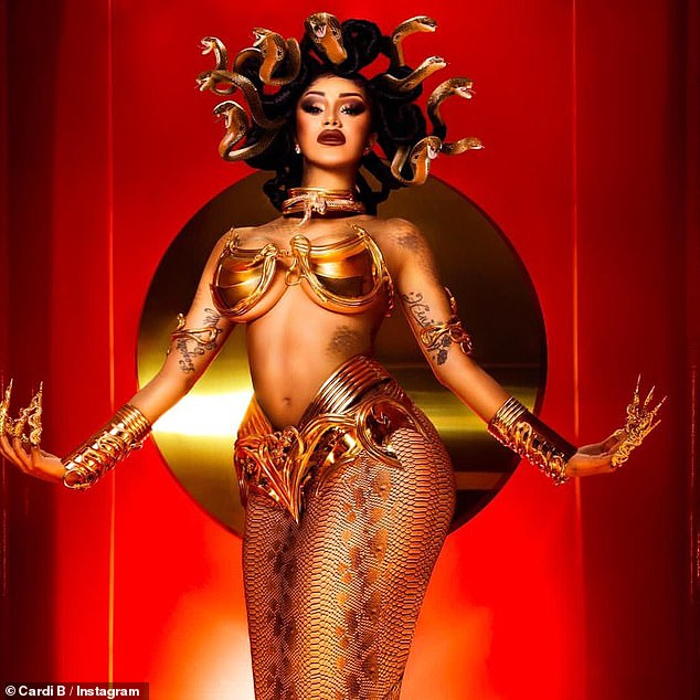 Cardi B is a stone-cold looker as she slithers into Halloween with sexy  gold-plated Medusa costume - Money - ReadSector