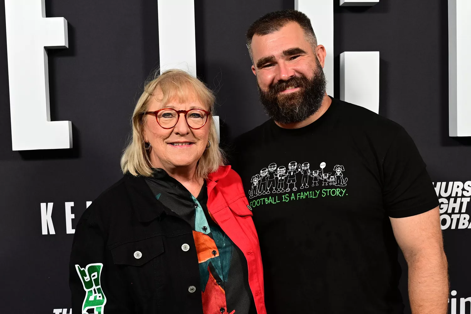 Donna Kelce and Jason Kelce attend Thursday Night Football Presents The World Premiere of "Kelce" on September 08, 2023