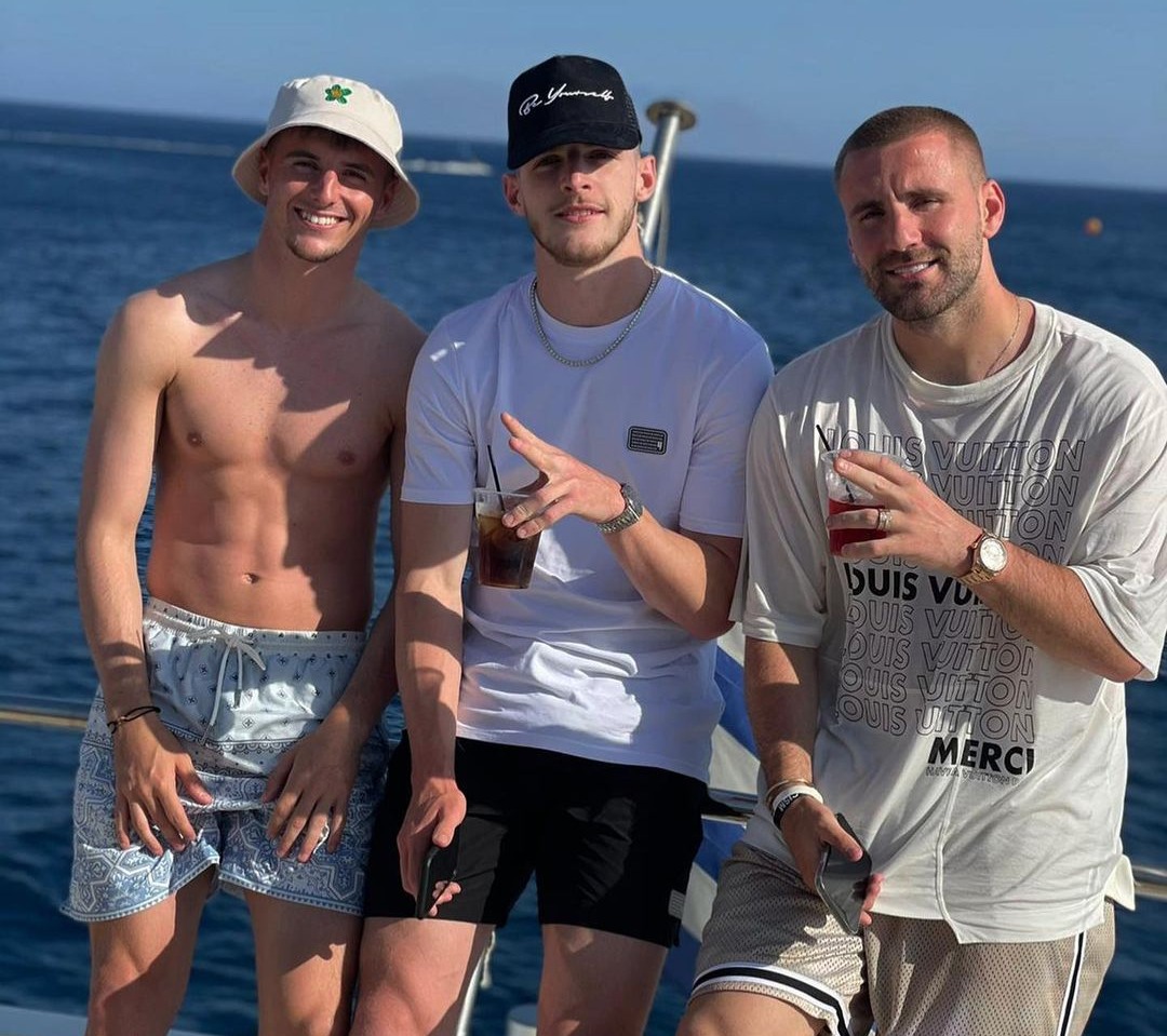 Luke Shaw has been enjoying a well-earned holiday with his England team-mates