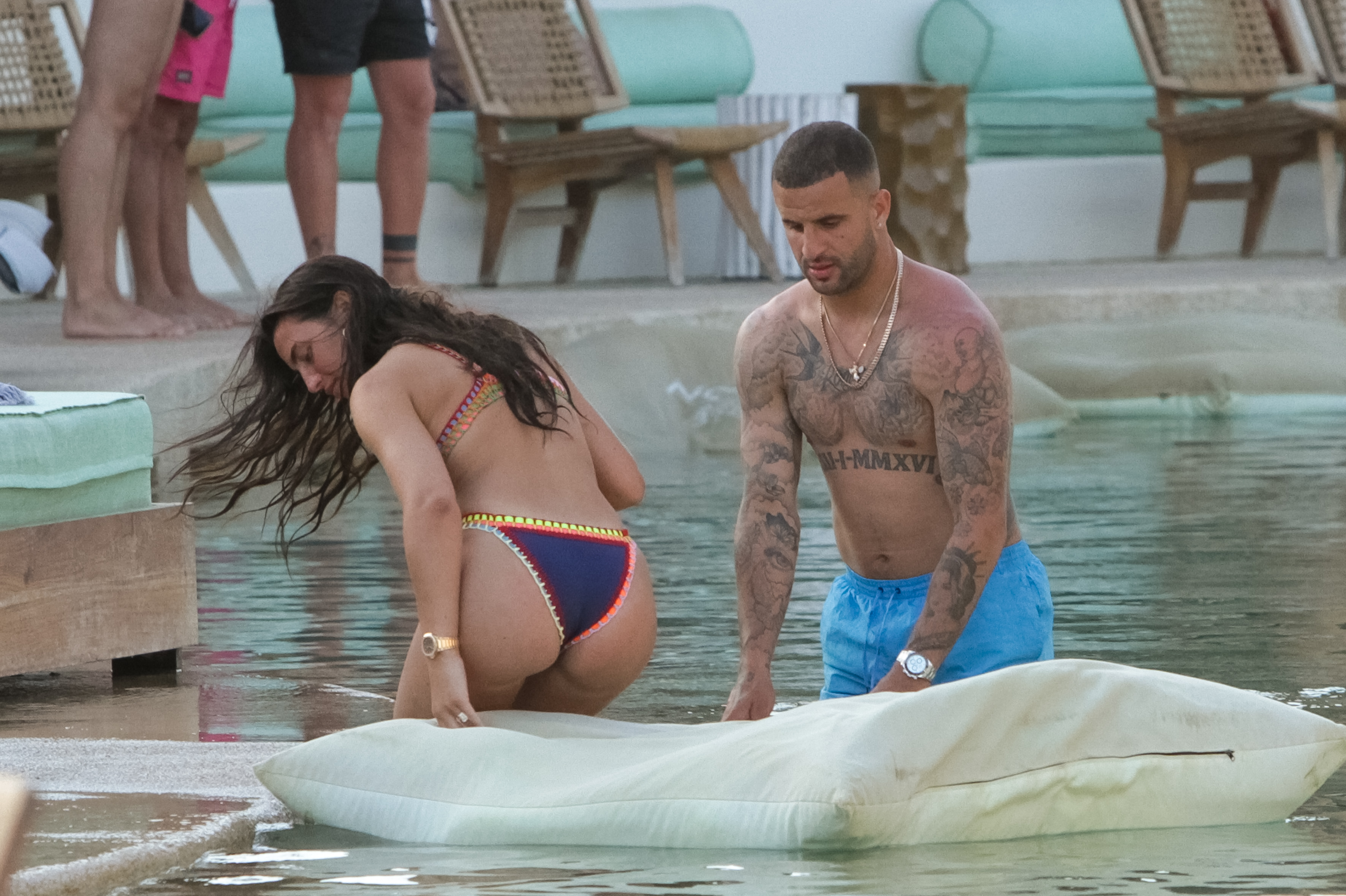 Kyle Walker and Annie Kilner chilling out in Mykonos