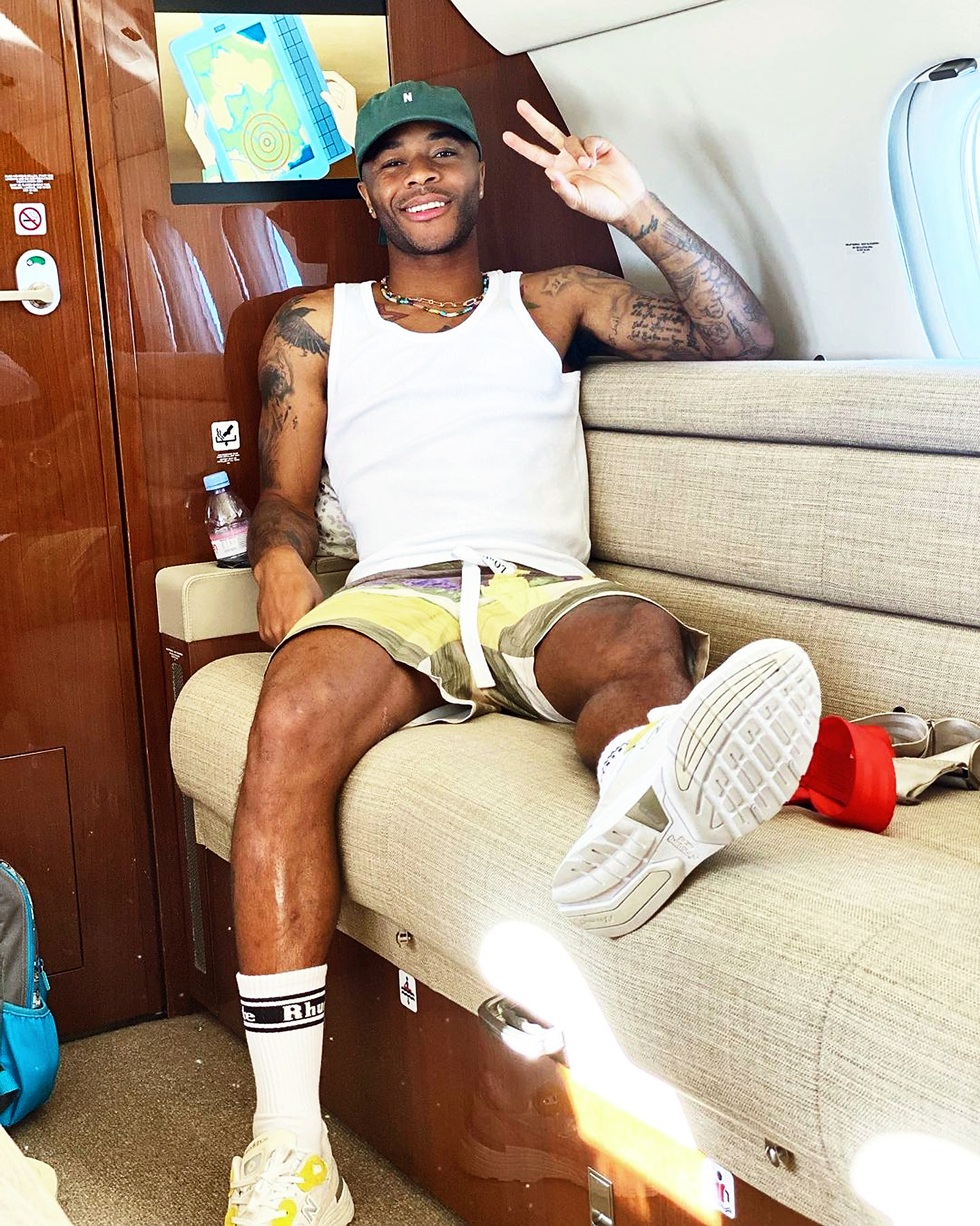 Raheem Sterling is enjoying a well-earned rest after a stunning summer