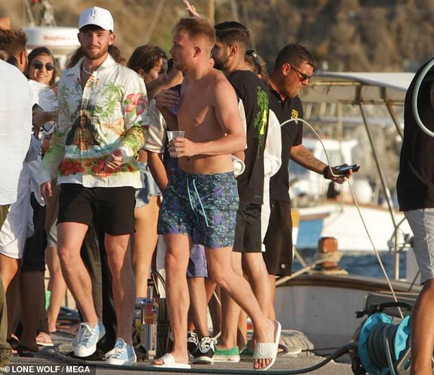 Standing out: Chelsea player Ben Chilwell, 24, commanded attention in a Hawaiian print shirt