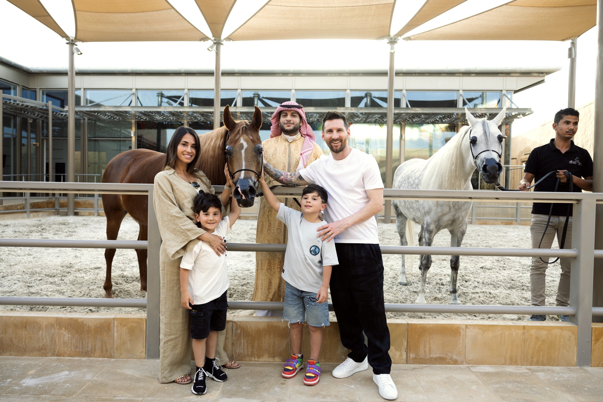 Ahmed Al Khateeb أحمد الخطيب on X: "#WelcomeMessi to Diriyah, the land of  traditions, heritage and history. Leo Messi, his wife Antonella and his  sons Mateo and Ciro had an enjoyable tour