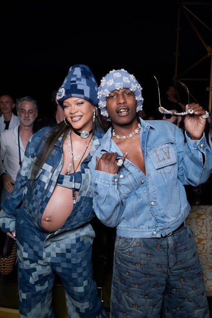 Rihanna & A$AP Rocky Match in All Denim at Pharrell's Louis Vuitton Show