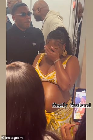 Guests were waiting with cells phones ready to capture the moment the couple stepped off the elevator as Ashanti gasped in disbelief