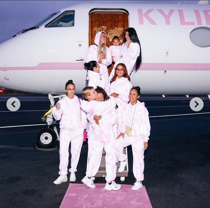 Kylie Jenner takes her girls on trip in pink private jet with Kylie