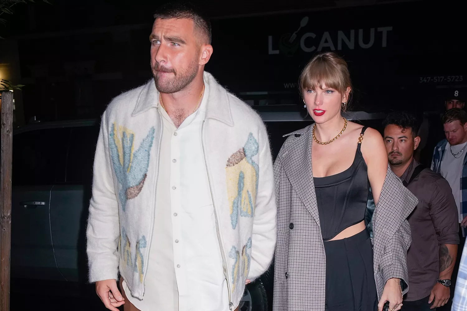 Travis Kelce and Taylor Swift arrive at SNL Afterparty 