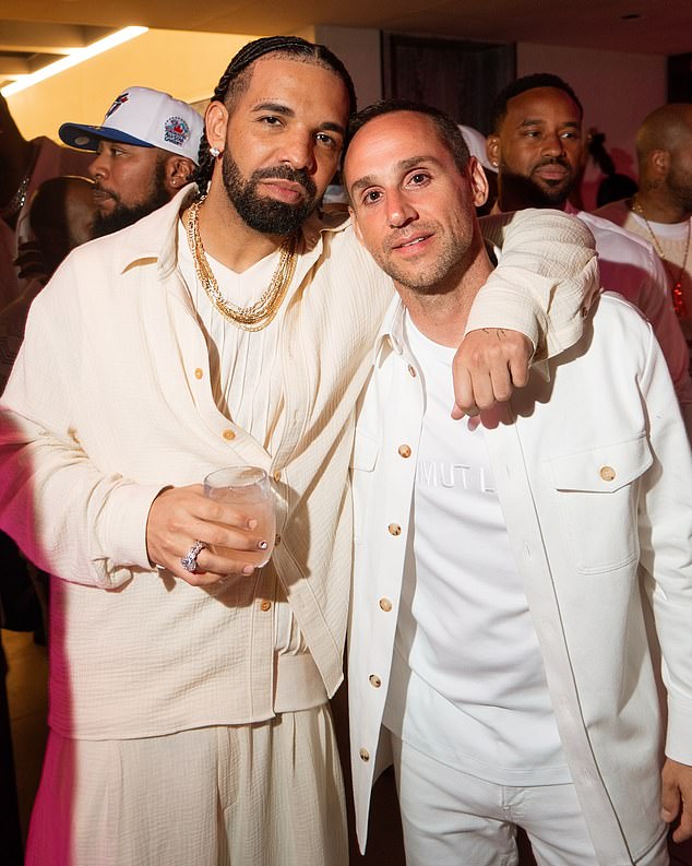 Drake's appearance at Michael Rubin's all-white party leads to no Kendrick Lamar music being played amid the rappers' feud | Daily Mail Online