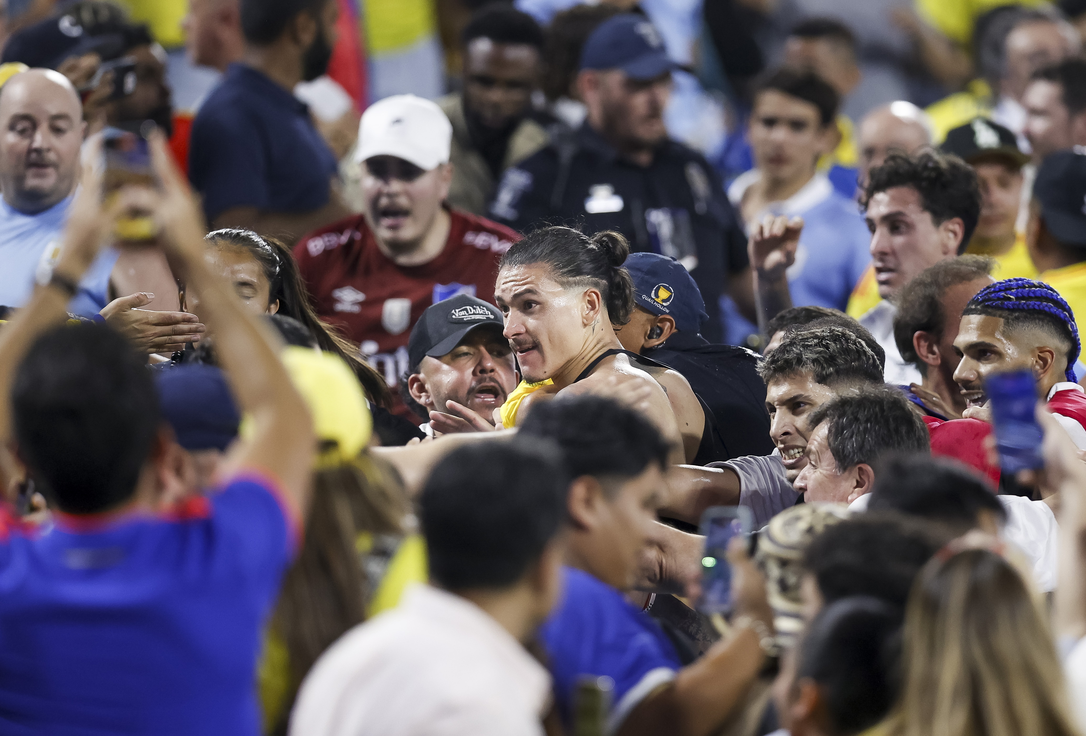 Fights broke out in the stands after a brutal semi-final