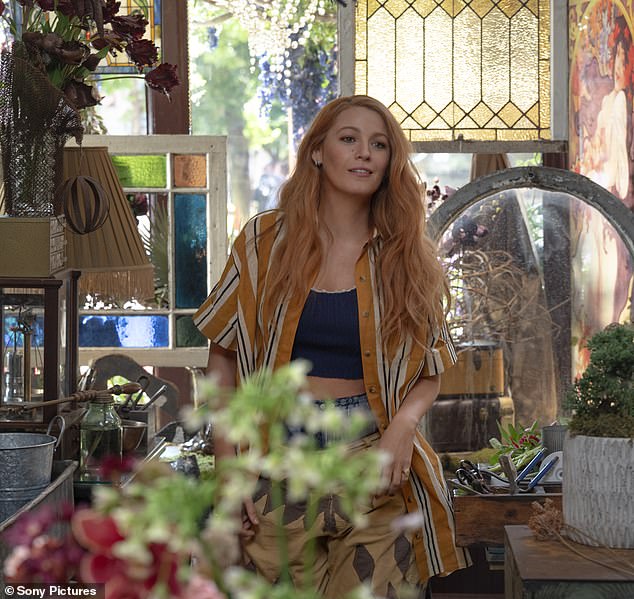 Blake posed in the angelic look to promote her latest film It Ends with Us, adapted from the hit novel of the same name; seen in the film